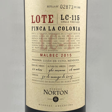 Lote LC / Single Vineyard / La Colonia / Malbec